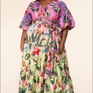 Women's Surplice Bodice Flouncy Tiered Dress